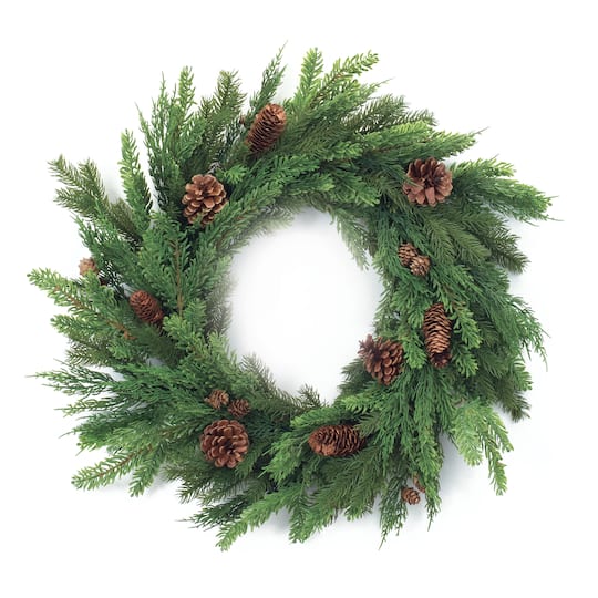 27&#x22; Mixed Pine Cone Wreath